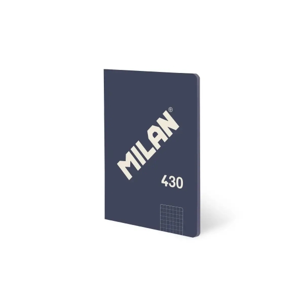 Milan 430 Taccuino rilegato Formato A5 Quadretti 5x5 - 48 fogli da 95 g/m² - Microperforato - Copertina morbida - Colore blu