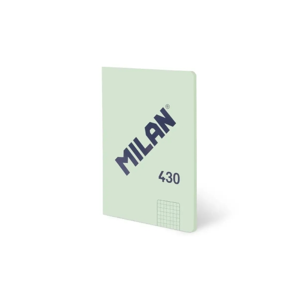 Milan 430 Taccuino rilegato Formato A5 Griglia 5x5 - 48 fogli da 95 g/m² - Microperforato - Copertina morbida - Colore verde