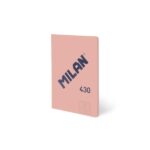 Milan 430 Taccuino rilegato Formato A5 Griglia 5x5 - 48 fogli da 95 g/m² - Microperforato - Copertina morbida - Colore rosa