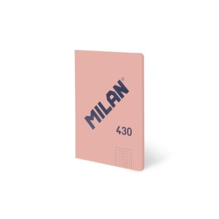 Milan 430 Taccuino rilegato Formato A5 Griglia 5x5 - 48 fogli da 95 g/m² - Microperforato - Copertina morbida - Colore rosa