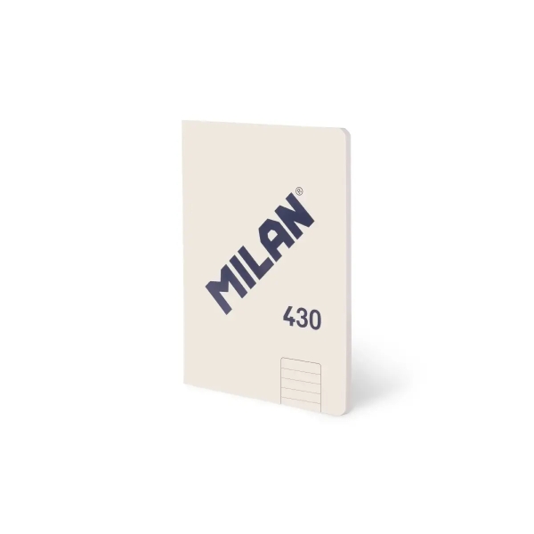 Milan 430 Taccuino rilegato in formato A5 a righe (1 riga ogni 7 mm) - 48 fogli da 95 g/m² - Microperforato - Copertina morbida - Colore beige