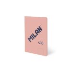Milan 430 Taccuino rilegato in formato A5 a righe (1 riga ogni 7 mm) - 48 fogli da 95 g/m² - Microperforato - Copertina morbida - Colore rosa