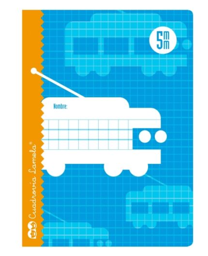 Quaderno rilegato con 16 fogli da 70 g/m² con margine - Formato quarto - Righe a quadratini da 5 mm - Copertina in cartoncino plastificato - Carta offset bianca extra - Colore blu