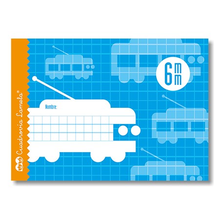 Taccuino rilegato con 16 fogli da 70 g/m² con margine - Formato quarto - Righe a 6 mm - Copertina in cartoncino plastificato - Carta offset bianca extra - Colore blu