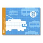 Taccuino Lamela rilegato con 16 fogli da 70 g/m² con margine - Formato quarto - Righe a quadratini da 8 mm - Copertina in cartoncino plastificato - Carta offset bianca extra - Colore blu