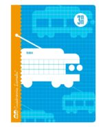 Quaderno rilegato con 30 fogli da 70 g/m² con margine - Formato quarto - Righe a quadretti da 3 mm - Copertina in cartoncino plastificato - Carta offset bianca extra - Colore blu