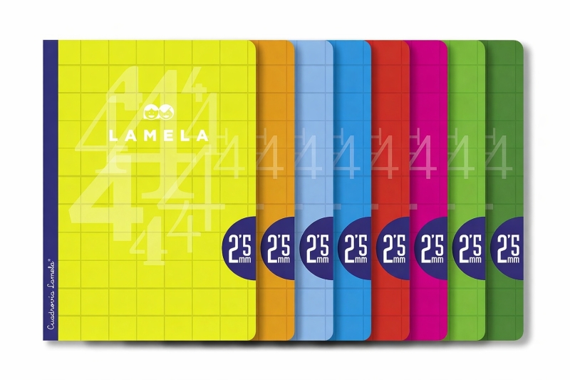 Lamela Confezione da 10 quaderni cuciti con 50 fogli da 90 g/m² con margine - Formato A4 - Righe da 2