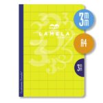 Lamela Confezione da 10 quaderni pinzati con 50 fogli da 90 g/m² con margine - Formato A4 - Righe a quadratini da 3 mm - Copertina in cartoncino plastificato - Carta offset bianca extra - Colori assortiti - immagine 3