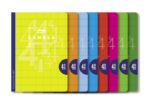 Lamela Confezione da 10 quaderni pinzati con 50 fogli da 90 g/m² con margine - Formato A4 - Righe a 4 mm - Copertina in cartoncino plastificato - Carta offset bianca extra - Colori assortiti