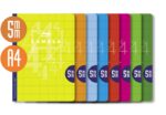 Lamela Confezione da 10 quaderni pinzati con 50 fogli da 90 g/m² con margine - Formato A4 - Righe a quadretti da 5 mm - Copertina in cartoncino plastificato - Carta offset bianca extra - Colori assortiti