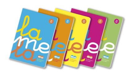 Lamela Confezione da 5 quaderni pinzati con 50 fogli da 90 g/m² con margine - Formato A4 - Righe a 2