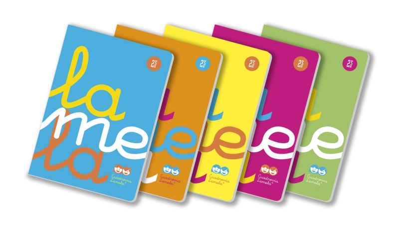 Lamela Confezione da 5 quaderni pinzati con 50 fogli da 90 g/m² con margine - Formato A4 - Righe a 2