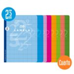 Lamela Confezione da 10 quaderni pinzati con 50 fogli da 70 g/m² con margine - Formato quarto - Righe Cuadrovia da 2