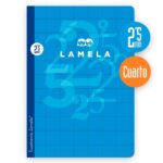 Lamela Confezione da 10 quaderni pinzati con 50 fogli da 70 g/m² con margine - Formato quarto - Righe Cuadrovia da 2,5 mm - Copertina in cartoncino plastificato - Carta offset bianca extra - Colori assortiti - immagine 3