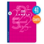 Lamela Confezione da 10 quaderni pinzati con 50 fogli da 70 g/m² con margine - Formato quarto - Righe a quadretti da 4 mm - Copertina in cartoncino plastificato - Carta offset bianca extra - Colori assortiti - immagine 5