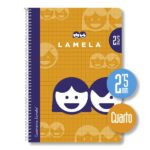 Lamela Confezione da 10 quaderni a spirale con 40 fogli da 70 g/m² con margine - Formato quarto - Righe Cuadrovia da 2,5 mm - Copertina in cartoncino plastificato - Carta offset bianca extra - Colori assortiti - immagine 4