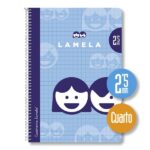 Lamela Confezione da 10 quaderni a spirale con 40 fogli da 70 g/m² con margine - Formato quarto - Righe Cuadrovia da 2,5 mm - Copertina in cartoncino plastificato - Carta offset bianca extra - Colori assortiti - immagine 5