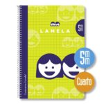 Lamela Confezione da 10 quaderni a spirale con 40 fogli da 70 g/m² con margine - Formato quarto - Righe a quadretti da 5 mm - Copertina in cartoncino plastificato - Carta offset bianca extra - Colori assortiti - immagine 3