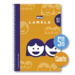 Lamela Confezione da 10 quaderni a spirale con 40 fogli da 70 g/m² con margine - Formato quarto - Righe a quadretti da 5 mm - Copertina in cartoncino plastificato - Carta offset bianca extra - Colori assortiti - immagine 4