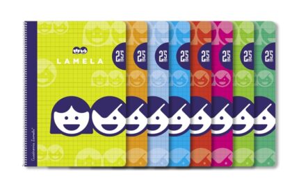 Lamela Confezione da 10 quaderni a spirale con 80 fogli da 70 g/m² con margine - Formato Folio - Righe da 2