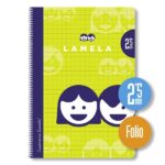 Lamela Confezione da 10 quaderni a spirale con 80 fogli da 70 g/m² con margine - Formato Folio - Righe da 2,5 mm - Copertina in cartoncino plastificato - Carta offset bianca extra - Colori assortiti - immagine 3
