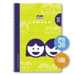 Lamela Confezione da 10 quaderni a spirale con 80 fogli da 70 g/m² con margine - Formato Folio - Righe a quadretti da 5 mm - Copertina in cartoncino plastificato - Carta offset bianca extra - Colori assortiti - immagine 3