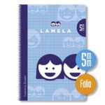 Lamela Confezione da 10 quaderni a spirale con 80 fogli da 70 g/m² con margine - Formato Folio - Righe a quadretti da 5 mm - Copertina in cartoncino plastificato - Carta offset bianca extra - Colori assortiti - immagine 5