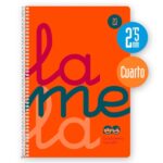 Quaderno a spirale Lamela con 80 fogli da 90 g/m² con margine - Formato quarto - Righe da 2