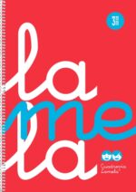 Quaderno a spirale Lamela con 80 fogli da 90 g/m² con margine - Formato quarto - Righe a quadratini da 3 mm - Copertina extra rigida - Carta offset bianca extra - Colore rosso