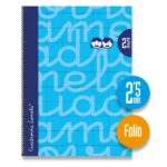 Quaderno a spirale Lamela con 80 fogli da 90 g/m² con margine - Formato Folio - Righe da 2