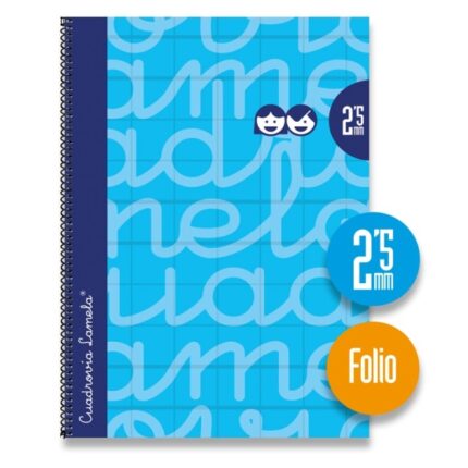 Quaderno a spirale Lamela con 80 fogli da 90 g/m² con margine - Formato Folio - Righe da 2