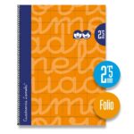Quaderno a spirale Lamela con 80 fogli da 90 g/m² con margine - Formato Folio - Righe a quadratini da 2