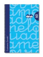 Lamela Quaderno a spirale con 80 fogli da 90 g/m² con margine - Formato Folio - Righe da 5 mm - Copertina extra rigida - Carta offset bianca extra - Colore blu