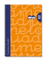 Lamela Quaderno a spirale con 80 fogli da 90 g/m² con margine - Formato Folio - Righe a 5 mm - Copertina extra rigida - Carta offset bianca extra - Colore arancione