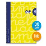 Lamela Quaderno a spirale con 80 fogli da 90 g/m² con margine - Formato Folio - Righe a 2