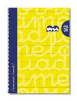 Quaderno a spirale Lamela con 80 fogli da 90 g/m² con margine - Formato Folio - Righe a quadratini da 5 mm - Copertina extra rigida - Carta offset bianca extra - Colore giallo