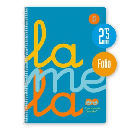 Quaderno a spirale Lamela con 80 fogli da 90 g/m² con margine - Formato Folio - Righe Cuadrovia da 2