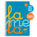 Lamela Confezione da 5 quaderni a spirale con 80 fogli da 90 g/m² con margine - Formato quarto - Righe a 2,5 mm - Copertina extra rigida - Carta offset bianca extra - Colori assortiti - immagine 3
