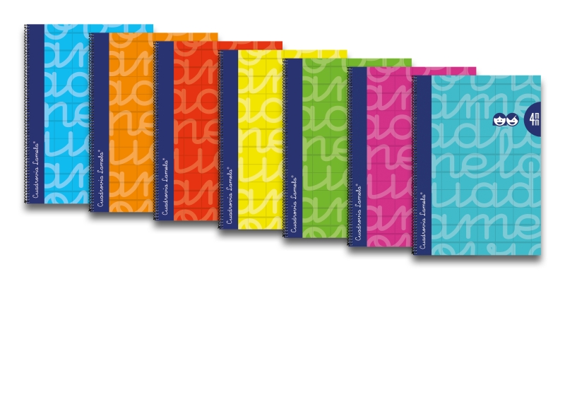 Lamela Confezione da 6 quaderni a spirale con 80 fogli da 90 g/m² con margine - Formato Folio - Righe a 4 mm - Copertina extra rigida - Carta offset bianca extra - Colori assortiti Lamela Confezione da 6 quaderni a spirale con 80 fogli da 90 g/m² con margine - Formato Folio - Righe a 4 mm - Copertina extra rigida - Carta offset bianca extra - Colori assortiti