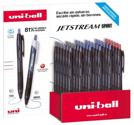 Uni-ball SXN-157E JetStream Sport Espositore da 36 penne a sfera retrattili - Punta da 0