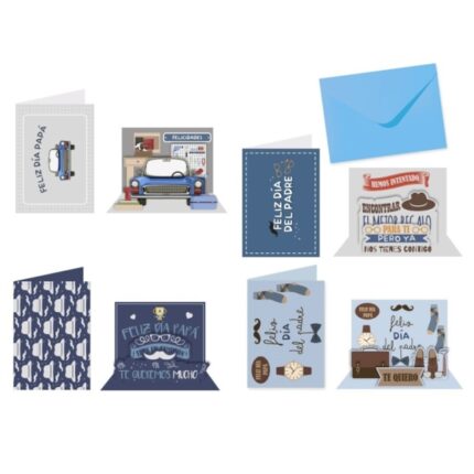 Bismark Confezione da 24 biglietti di auguri per la Festa del Papà - Biglietto pieghevole con busta inclusa - Dimensioni piegato 18x13 cm