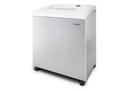 Dahle 614 air CleaTEC Distruggidocumenti manuale a microtaglio P-6 - Distrugge fino a 9 fogli - Capacità del cestino 140 L - Tecnologia di filtraggio della polvere - Ruote girevoli - Colore grigio