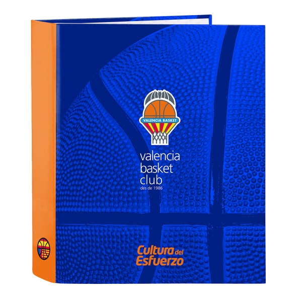 Safta Valencia Basket Raccoglitore a 4 anelli 40 mm - Copertina rigida rivestita - Formato folio - 270x60x330 mm - Colore blu scuro