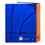 Safta Valencia Basket Raccoglitore a 4 anelli 40 mm - Copertina rigida rivestita - Formato folio - 270x60x330 mm - Colore blu scuro - immagine 2