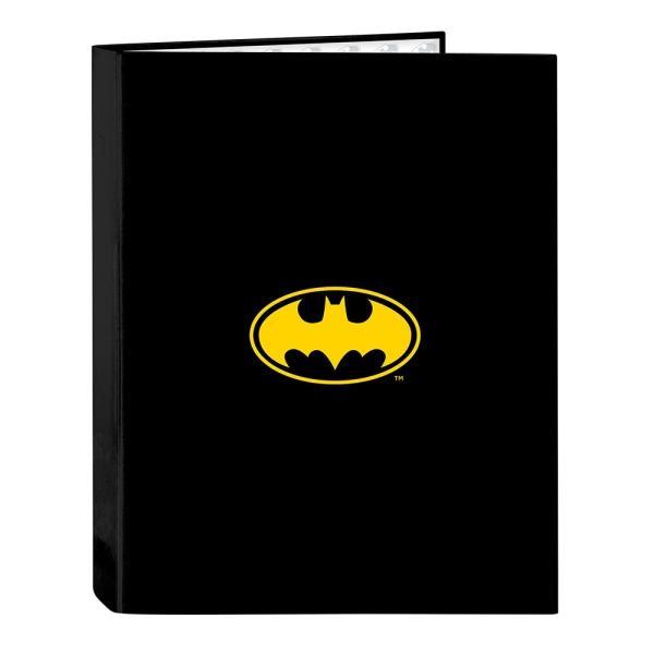 Safta Batman Game Over Cartella con 4 anelli da 25 mm - Copertina rigida foderata - Formato Folio - 265 x 40 x 330 mm - Colore nero