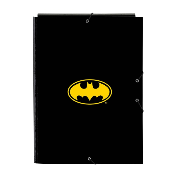 Safta Batman Game Over Cartella con 3 alette - Copertina rigida rivestita - Formato folio - Chiusura con elastici - 260x25x335 mm - Colore nero