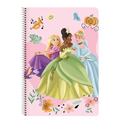 Safta Disney Princess Magical Quaderno a spirale - 80 fogli a quadretti 4x4 mm - Copertina rigida laminata - 80 g/m² - Spirale metallica - Formato A4 - Margine laterale - 215x10x310 mm - Colore rosa