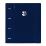 Safta F.C.Barcelona Raccoglitore a 4 anelli da 35 mm - Copertine in schiuma di PP - Chiusura elastica - Ricarica da 100 fogli - Fessura per penna - Aletta interna - 270x40x320 mm - Colore blu navy
