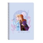 Safta Frozen Believe Quaderno a spirale - Formato Folio - Copertina laminata - Spirale metallica - 80 fogli a quadretti da 80 g/m² - Chiusura con elastici - Include alette - 215 x 310 mm - Colore viola