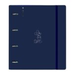 Safta Mickey Mouse Good Day Raccoglitore a 4 anelli 35 mm - Copertine in PP Foam - Ricarica 100 fogli - Chiusura elastica - Fessura per penna - Include divisori - 270x40x320 mm - Colore blu navy